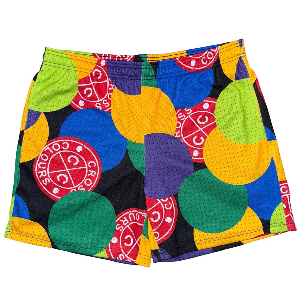 Cross Colours Vintage 90s‎ Multicolor Dot Mesh Athletic Shorts Streetwear